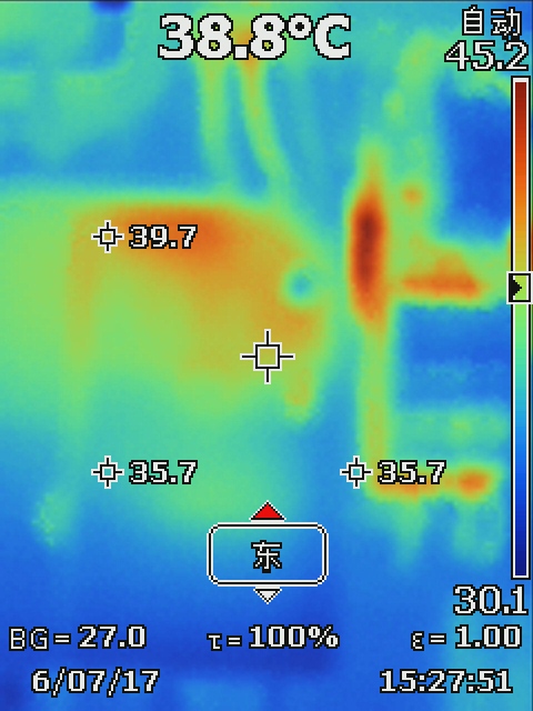 2017.6.7日 地科院ｉｃｐ－ｍｓ（测２１８室）配电箱温度